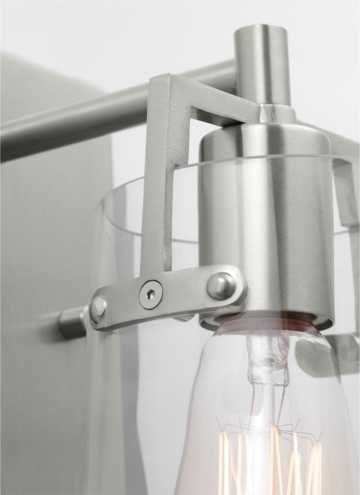 Crofton Small Sconce, Brushed Steel