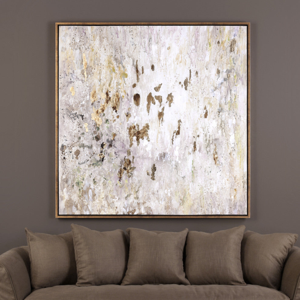 Uttermost "Golden Raindrops" Modern Abstract Art, 62"x62"