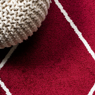 Cole Minimalist Diamond Trellis Red/White 5'x8' Area Rug