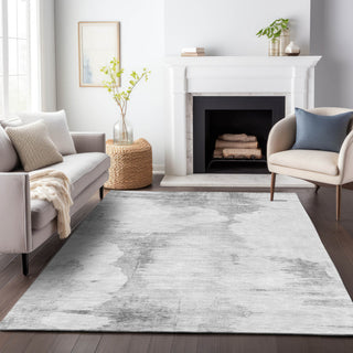 Premium Machine Washable Mayfield AMF710 Silver 3' x 5' Rug