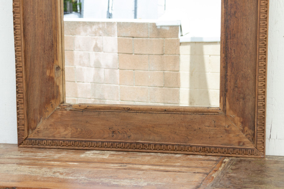 Boho Rustic Teak Frame Mirror
