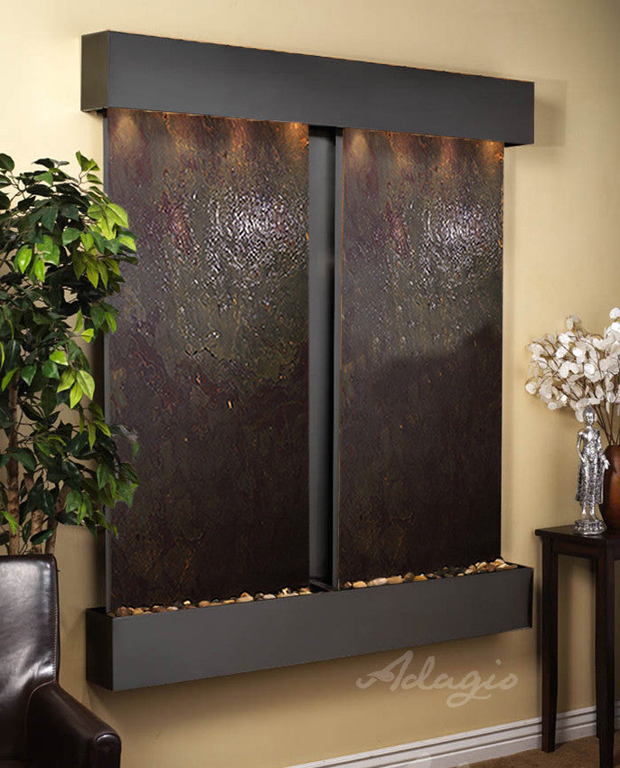Cottonwood Falls Water Fountain, Multi-Color, Blackened Copper, Square
