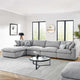 Commix Down Filled Overstuffed Boucle Fabric 5-Piece Sectional Sofa, Light Gray