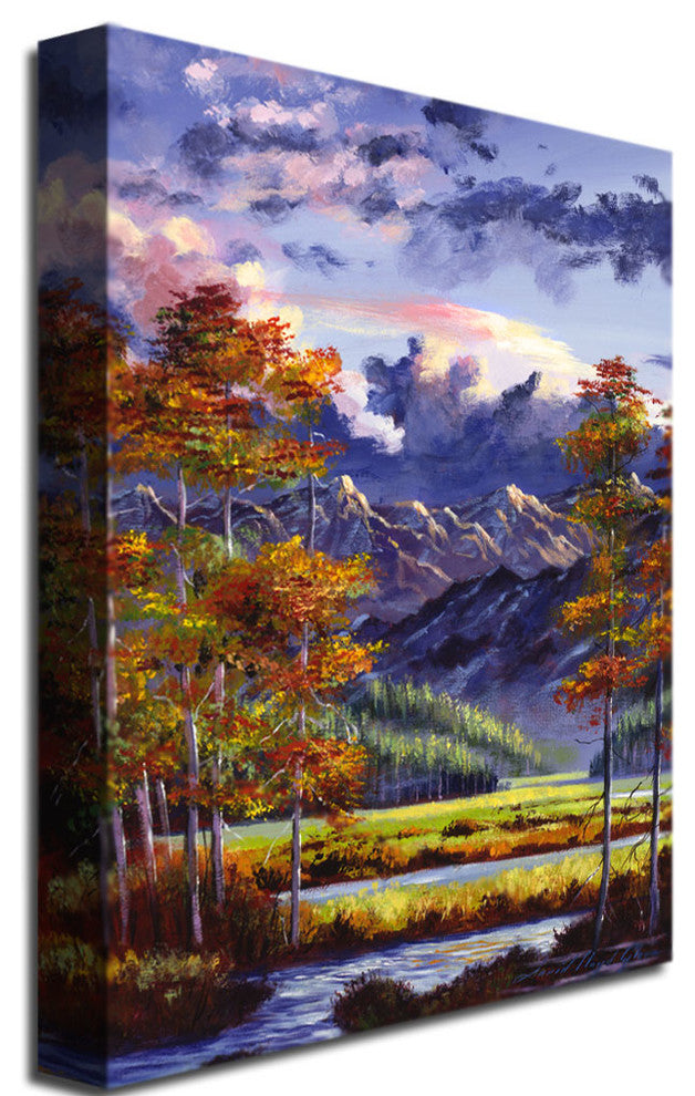 'Mountain River Valley' Canvas Art by David Lloyd Glover