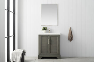 Vanity Art Bathroom Vanity With Sink & Top, Silver Grey, 30", White Ceramic