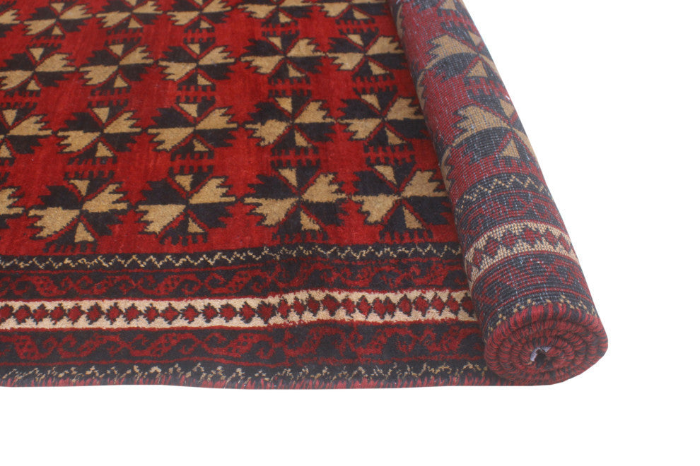 Vintage Distressed Aniyah Red/Navy Runner, 3'0x6'2