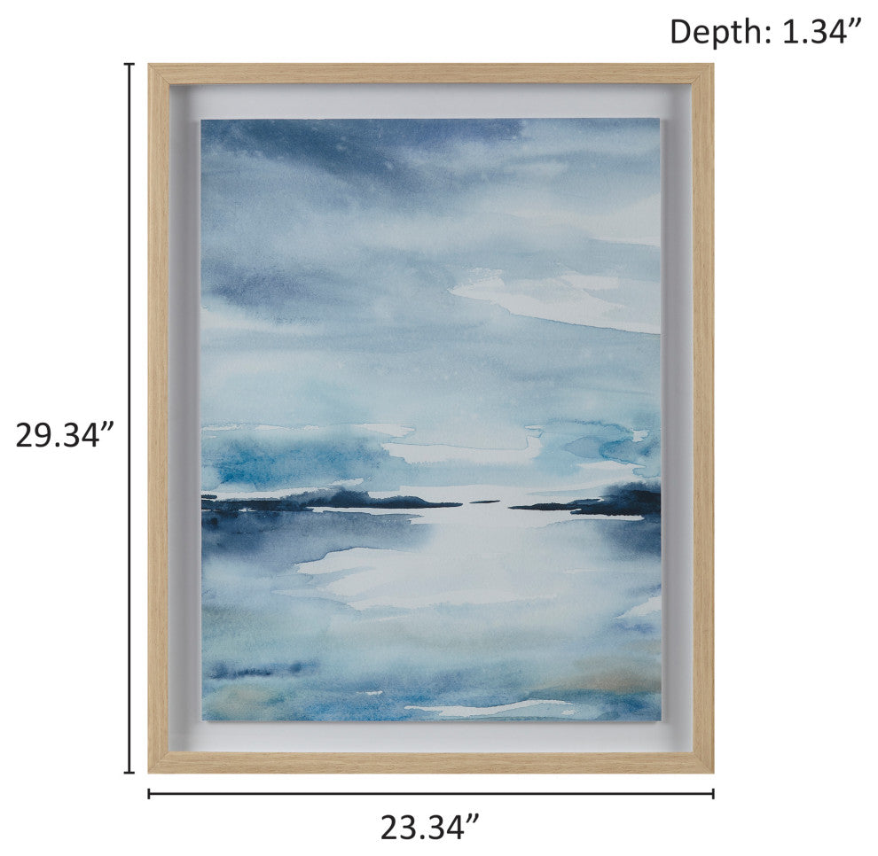 Madison Park Sparkling Sea Framed Glass Single Matted Abstract Wall Art