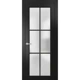 Solid French Door 36 x 80 | Planum 2122 Matte Black| Bathroom