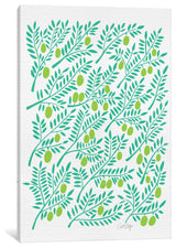 "Green Olive Branches Artprint" by Cat Coquillette, 40x26x1.5