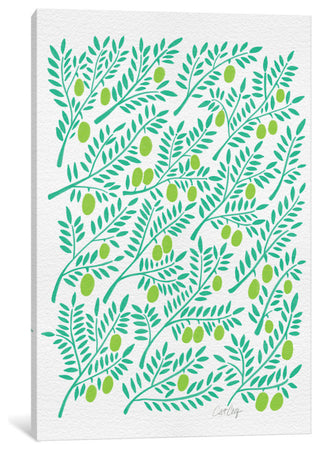 "Green Olive Branches Artprint" by Cat Coquillette, 40x26x1.5