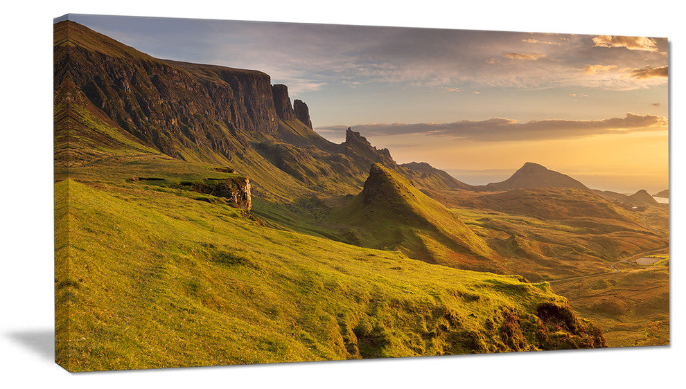 Sunrise at Quiraing Scotland, Landscape Canvas Art Print, 32"x16"