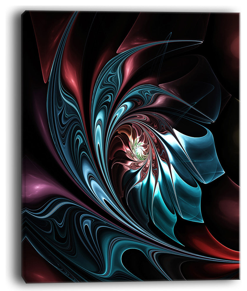 "Blue Abstract Floral Shapes" Floral Wall Art Canvas, 30"x40"