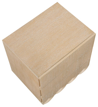 Scallop Oak Veneer Chest, Natural, Night Stand