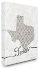 Stupell Industries Texas Patterned Grey US State Design, 24 x 30