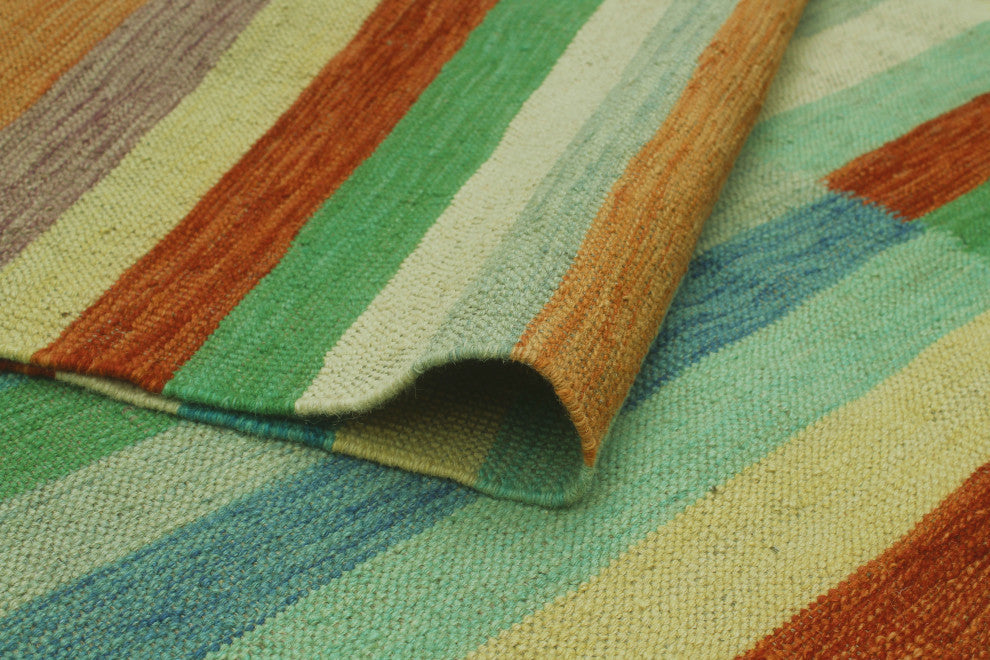 Winchester Kilim Mannan Orange/Beige Rug, 5'7x7'7