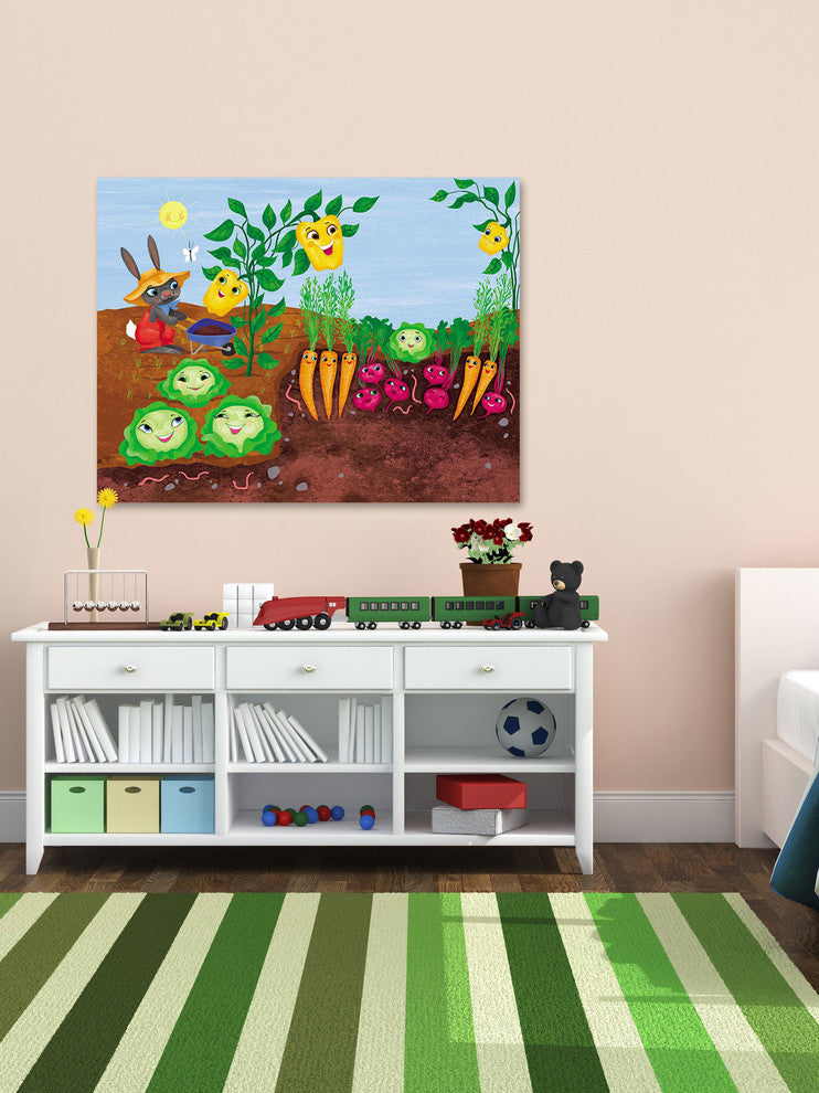 "Happy Garden" Painting Print on Canvas by Curtis