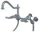 8" Center Wall Mount Kitchen Faucet With Wall Mounted Side Sprayer KS1241ALBS