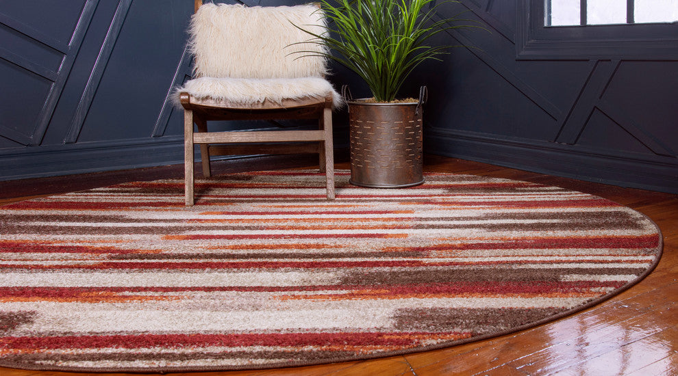 Unique Loom Multicolored Autumn Wheat 3' 3 x 3' 3 Round Rug