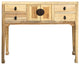 Chinese Oriental Natural Raw Wood Tan Drawers Slim Foyer Side Table Hcs7174
