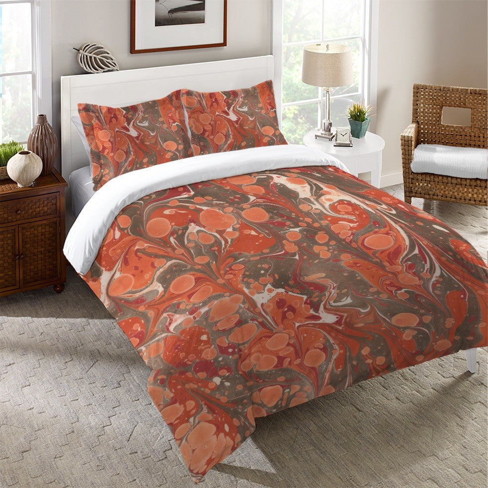 Laural Home Persimmon Marble Twin Duvet Cover