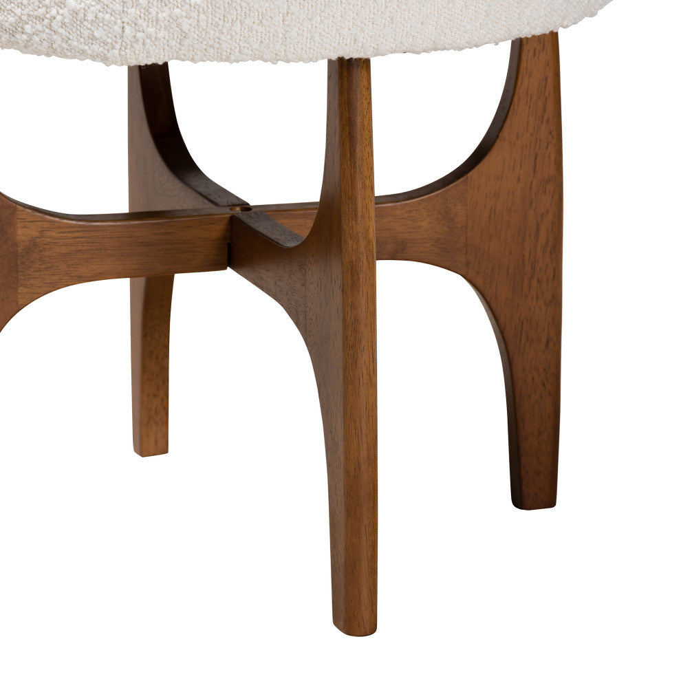 Dahlia Cream Boucle Fabric Collection, Footstool