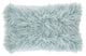 Mongolian Faux Fur Poly Filled Throw Pillow, Ice Blue, 12"x20"