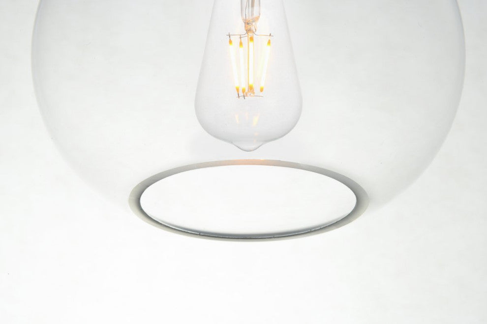 Dakota 1-Light Brass Plug-In Pendant With Clear Glass