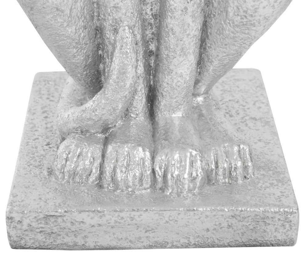 Grayhound Resin Figurine, Silver Leaf