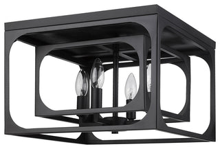 Zlite 3038F-MB 4-Light Flush Mount, Matte Black