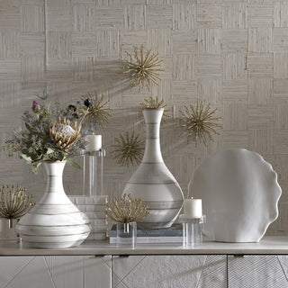 Uttermost 04337 Aga 8" Tall Metal Abstract Sculpture - Set of 3 - Gold