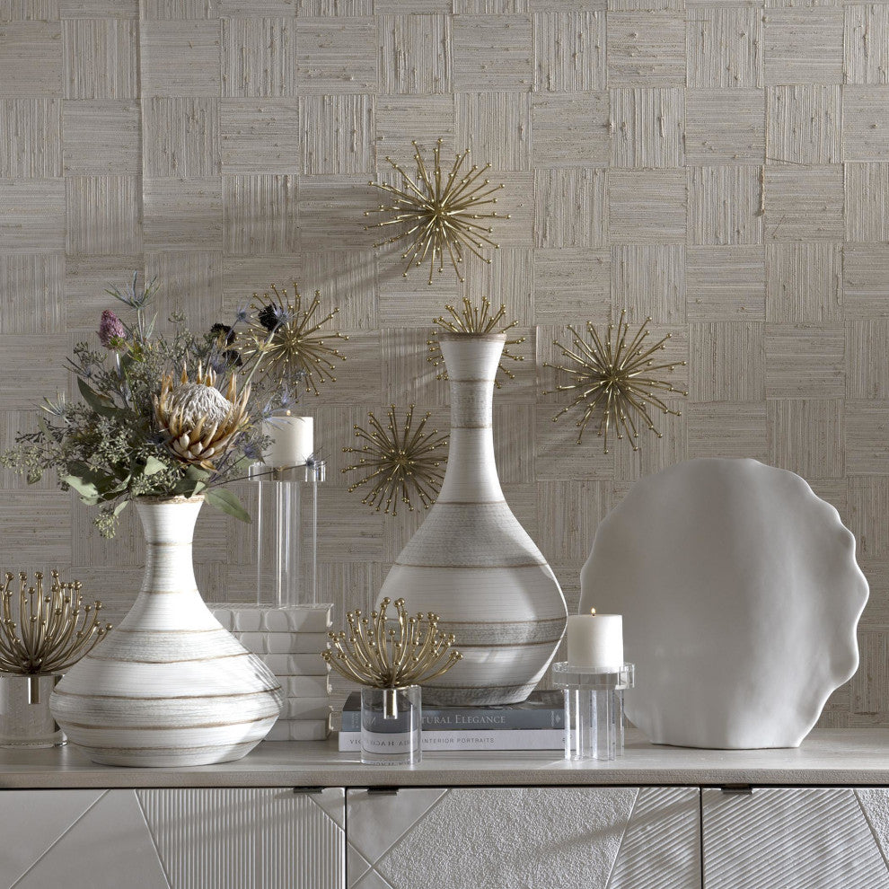 Uttermost 04337 Aga 8" Tall Metal Abstract Sculpture - Set of 3 - Gold