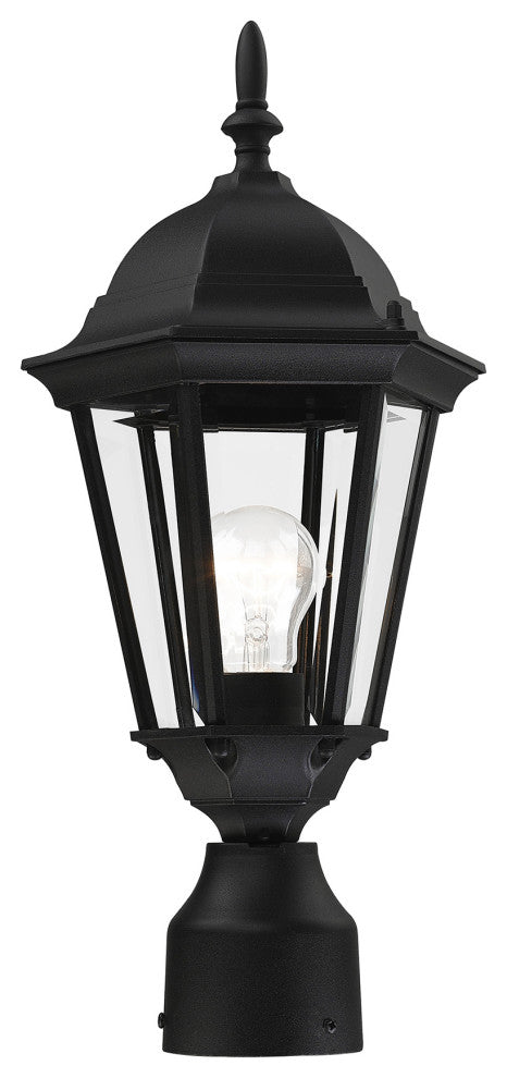 Textured Black Traditional, Historical, Outdoor Post Top Lantern