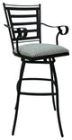 Outdoor Indoor Swivel Bar Stool Counter, Coco Taupe on Black, 30"