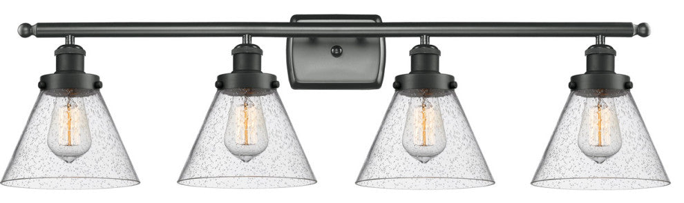 INNOVATIONS LIGHTING 916-4W-BK-G44 Large Cone 3 Light Bath Vanity Light