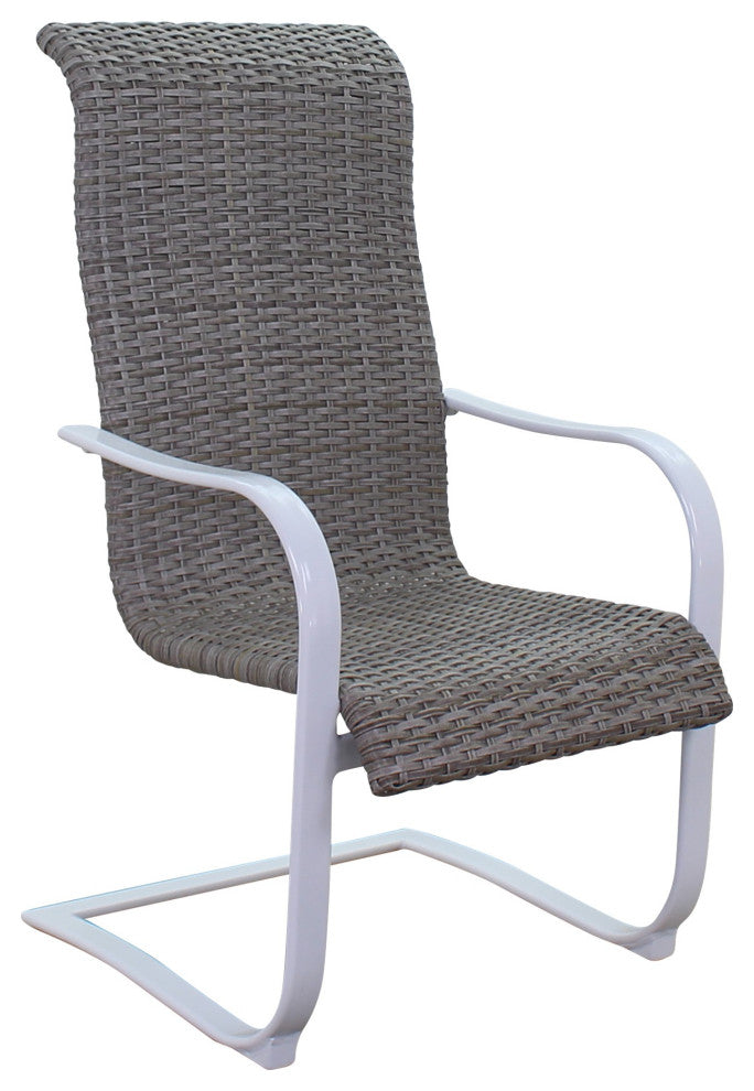 Courtyard Casual Santa Fe Wicker Spring Chairs, Set of 4, White