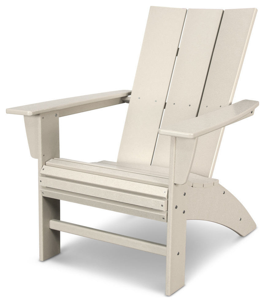 Polywood Modern Curveback Adirondack Chair, Sand