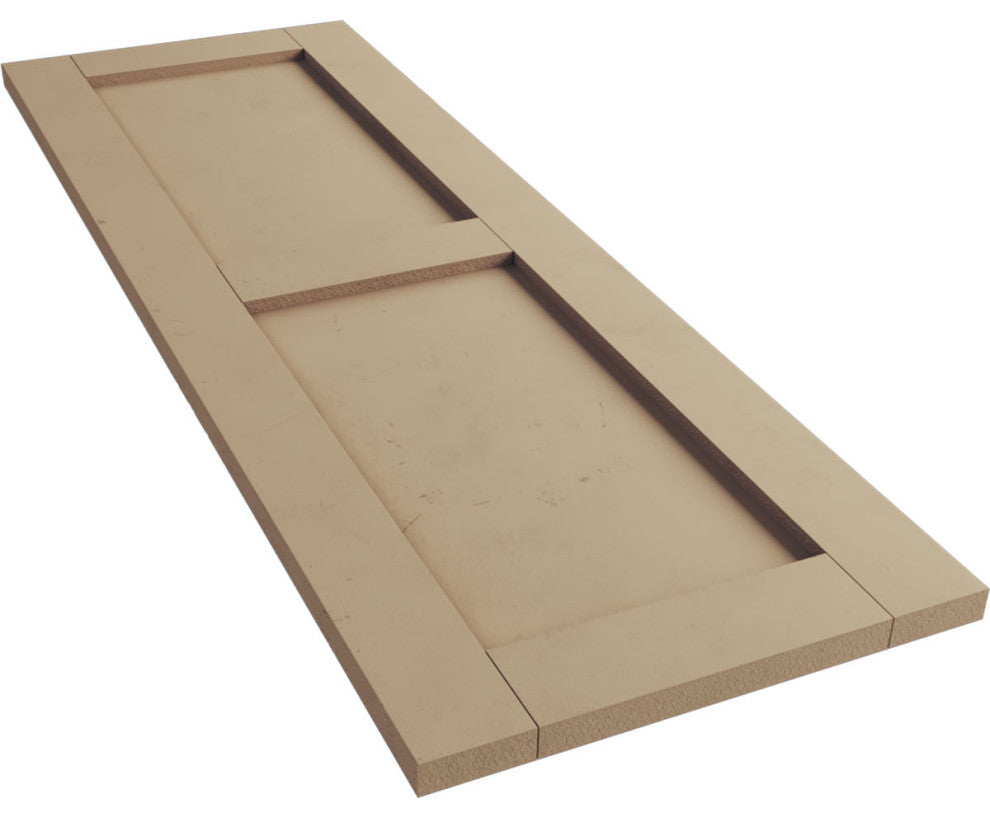 Rustic Two Equal Panel Flat Panel Smooth Faux Wood Shutters (Per Pair)