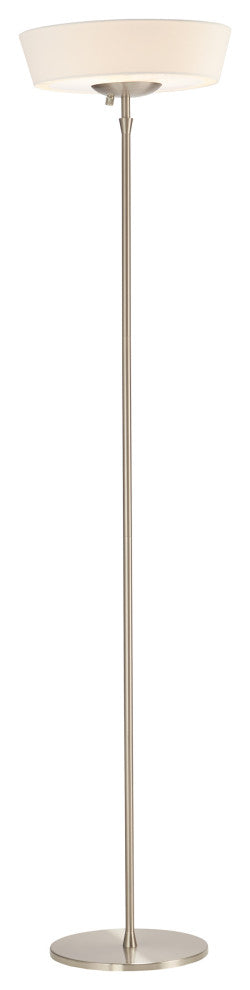16" X 16" X 71" Brushed Steel Metal 300W Torchiere