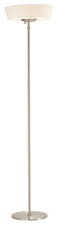 16" X 16" X 71" Brushed Steel Metal 300W Torchiere
