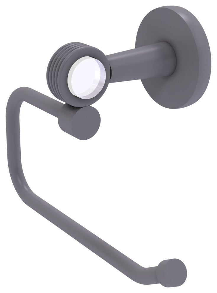 Clearview Euro Style Toilet Tissue Holder with Groovy Accents, Matte Gray