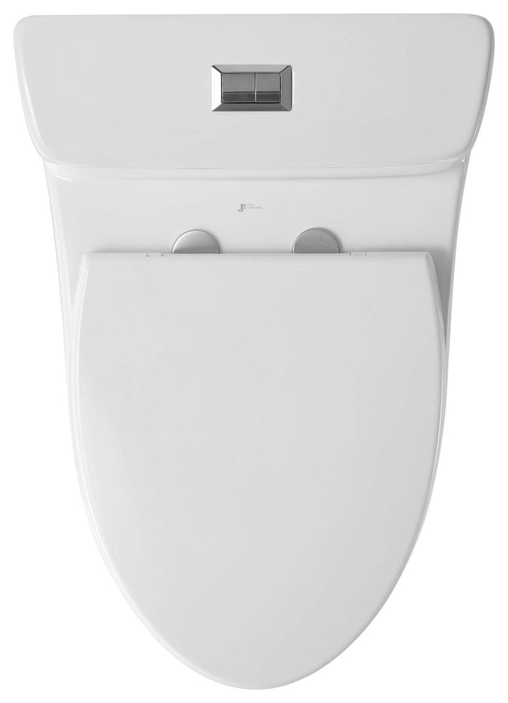 Fine Fixtures Dual-Flush Elongated One-Piece Toilet, White