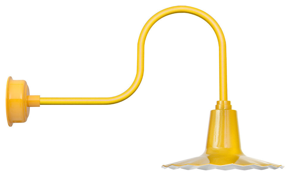 20" Iris LED Wall Light With Industrial Arm, Yellow