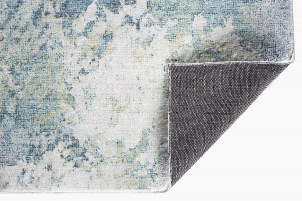 6"x9" Blue Yellow Abstract Sky Area Rug