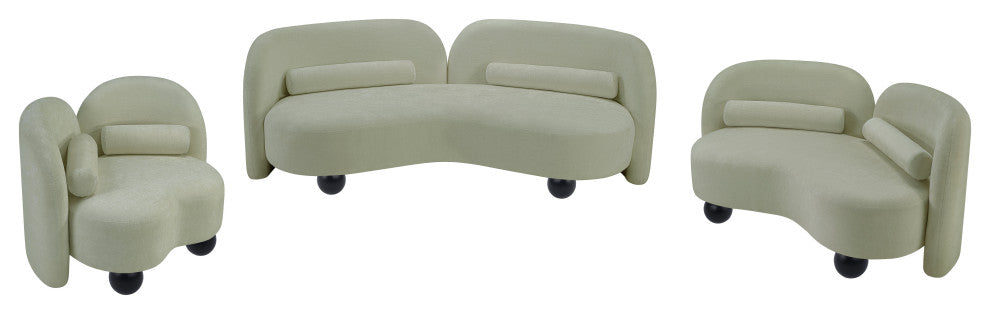 Daphne Upholstered Chair/Loveseat/Sofa, Mint, Chenille Fabric, Loveseat