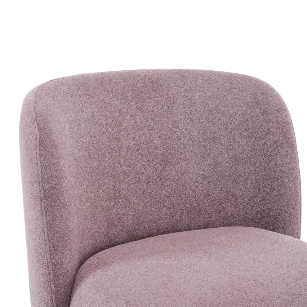 GDF Studio Modern Armless Accent Chair, Polyester, Pine Wood Leg, Purple