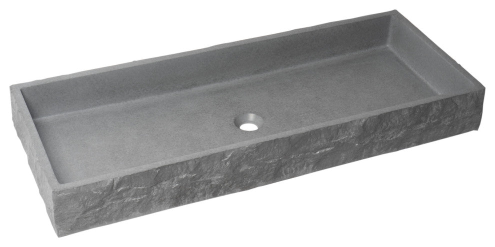 ALFI brand ABCO39TR 39" Solid Concrete Gray Matte Trough Sink for the Bathroom