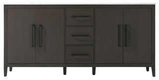 Home Living 72" Double Bathroom Vanity, Mocha Brown