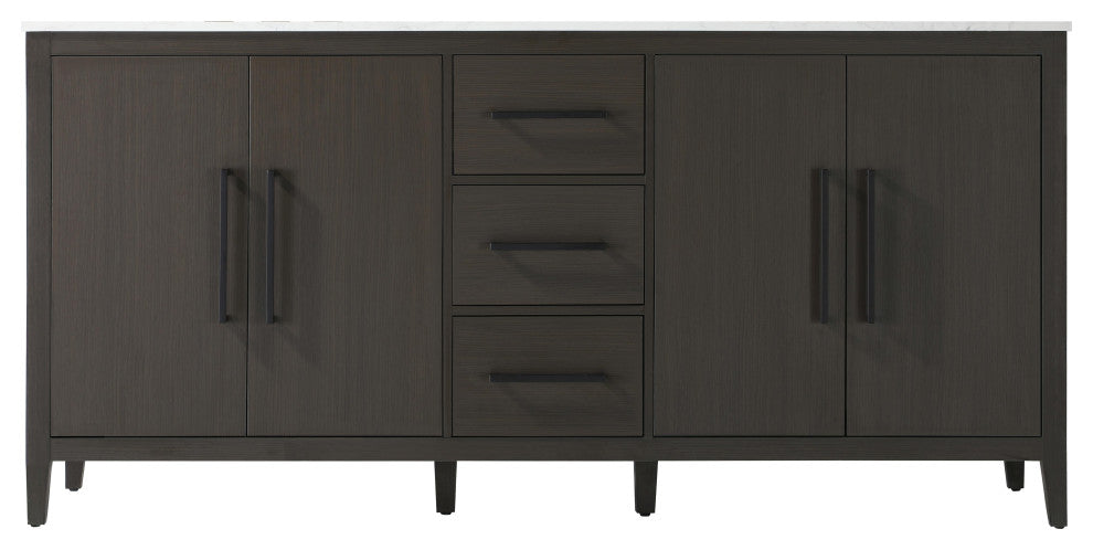 Home Living 72" Double Bathroom Vanity, Mocha Brown