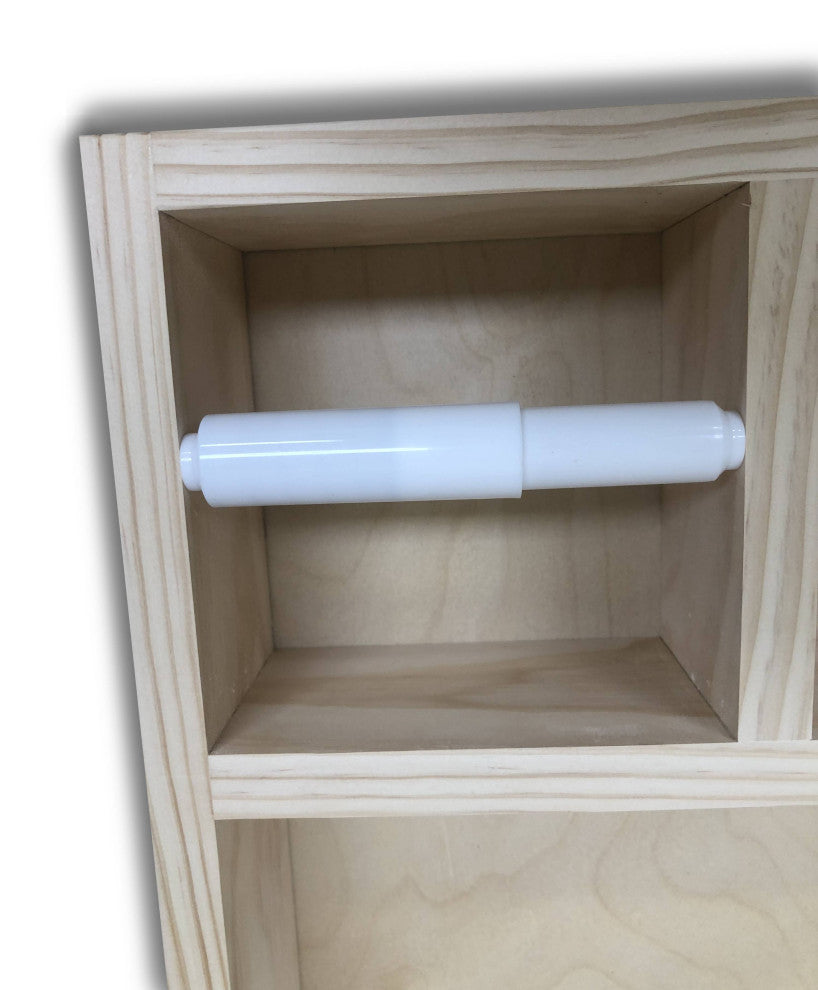Montclair Combination Toilet Paper Holder On the Wall Magazine Rack, Unfinished
