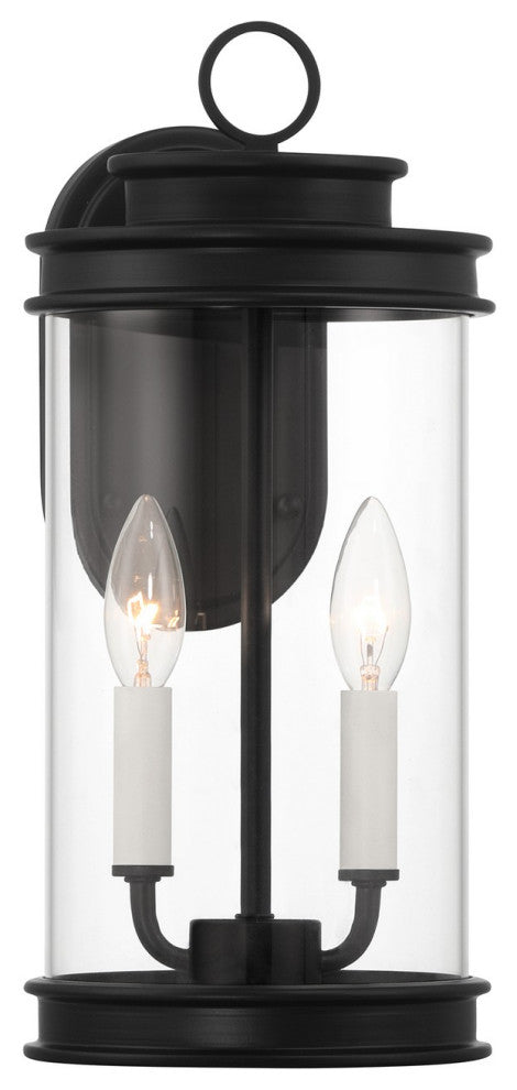 Englewood 2-Light Outdoor Wall Lantern, Matte Black